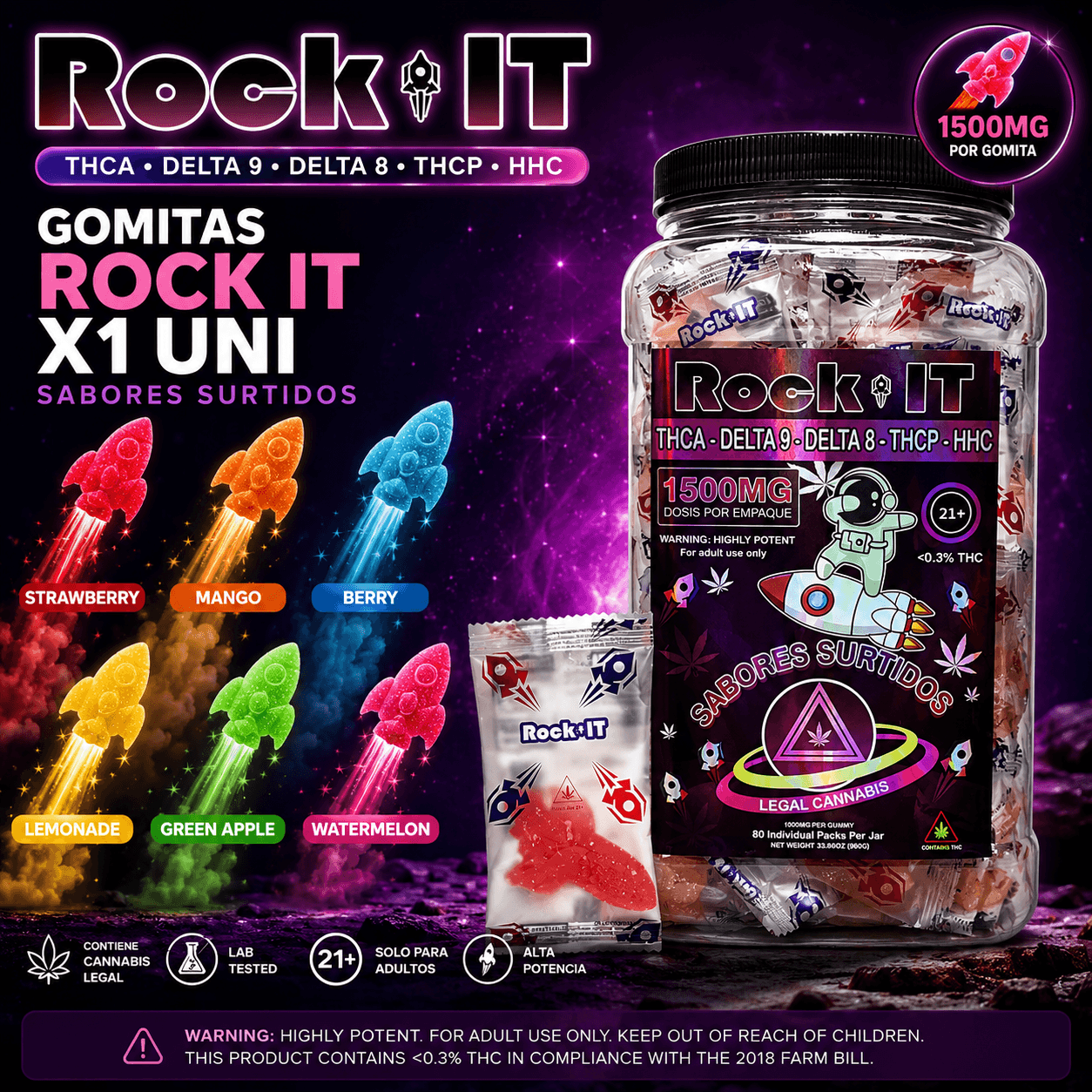 69be21d1-c2ad-48a9-84e8-e928312a58d5 Gomita Rock It X1uni 1.500mg - Imagen de 1