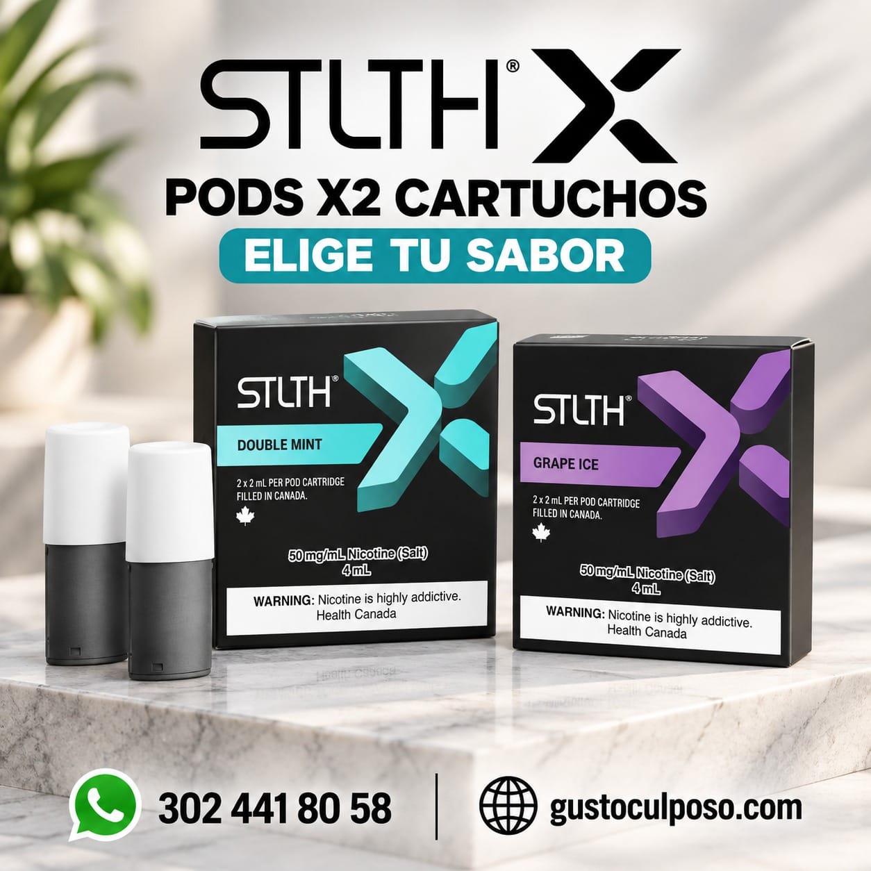 7acd9f60-dfd6-4b68-b8b0-1682d788b616 STLTH Pods X2 Cartuchos - Eligue Tu Sabor - Image 1