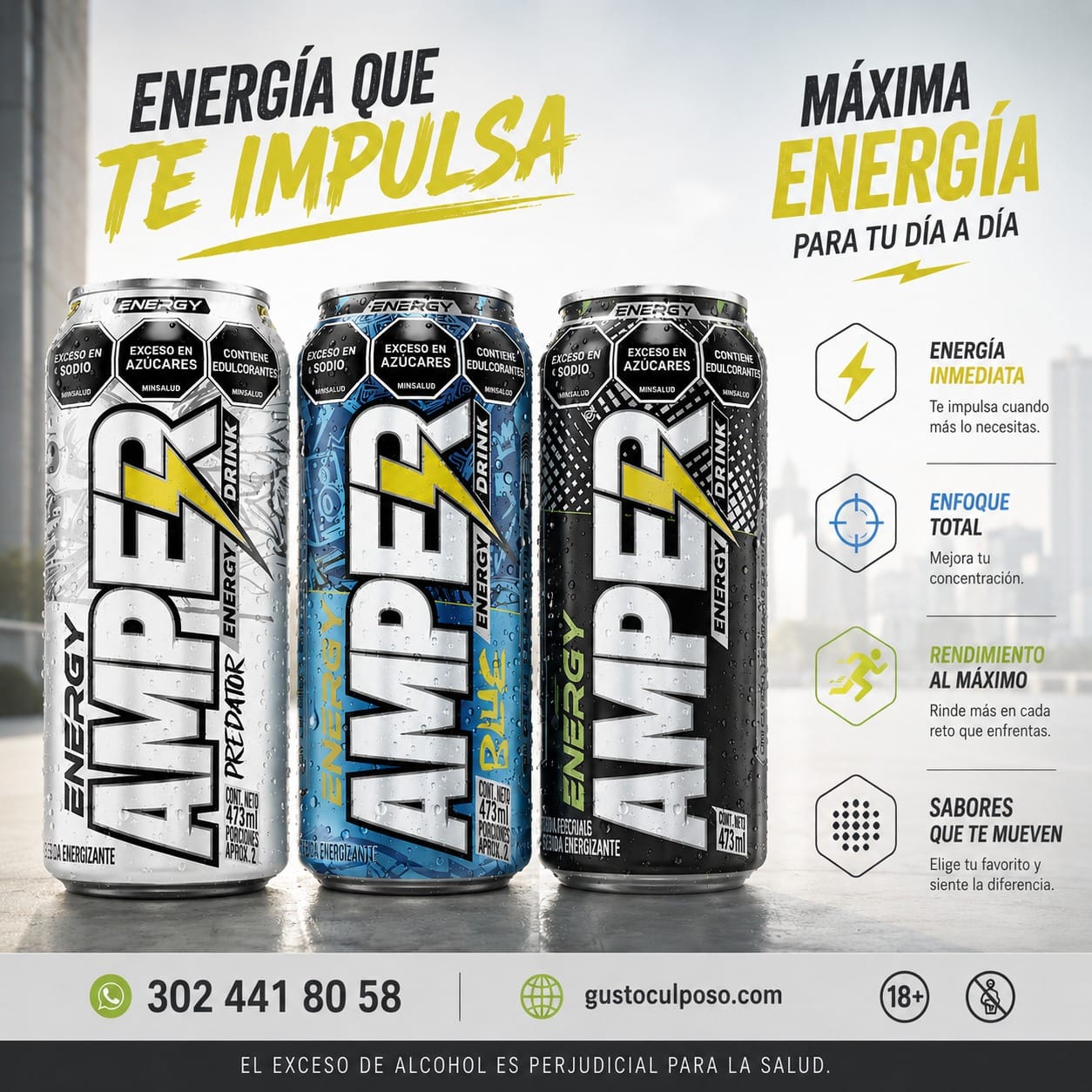 ef529272-0e3b-4b2e-a9aa-c20ef8b33c24 Amper Energy 473ml - Elige Tu Sabor - Imagen de 1