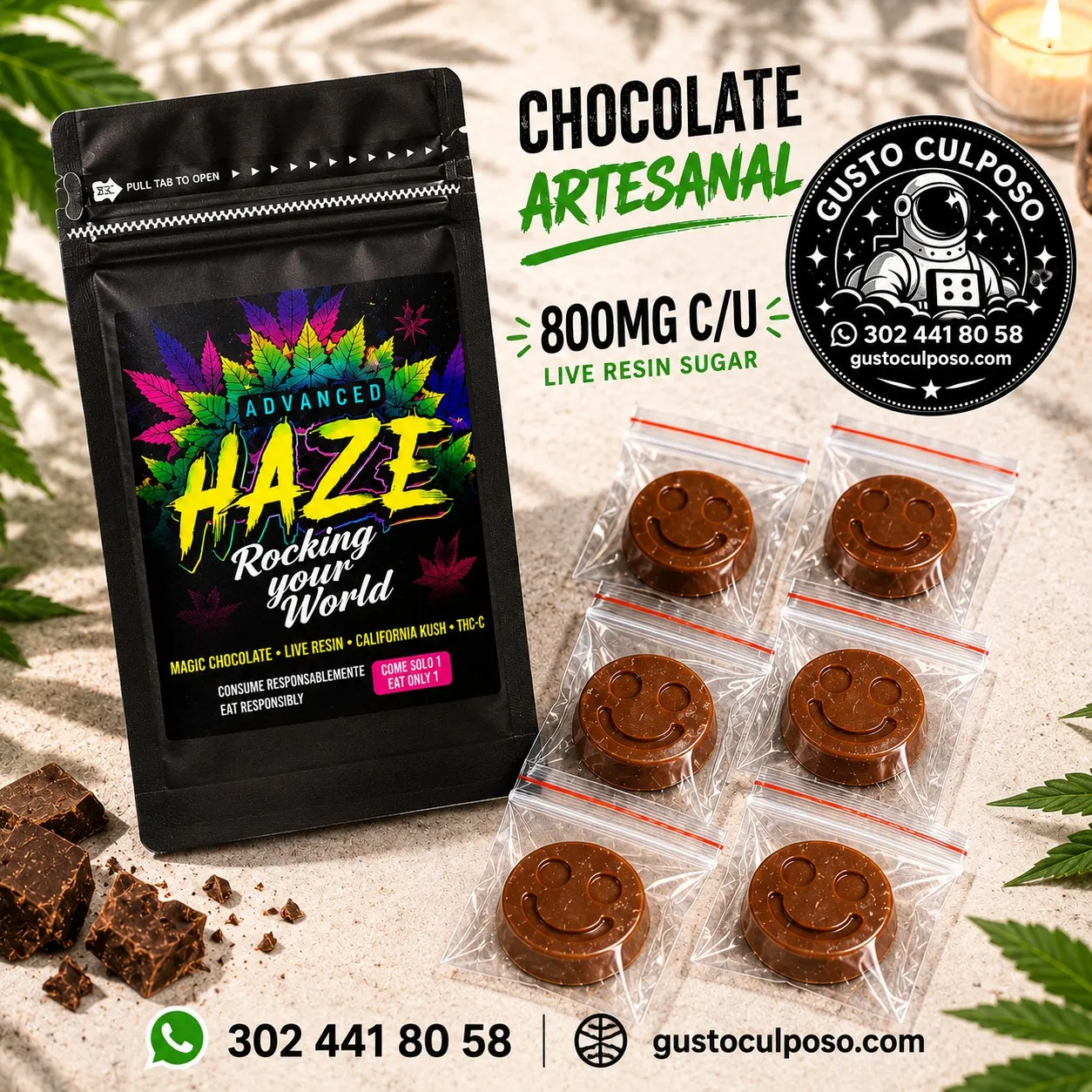 1779667211301_1779667188814_1779667186960 Chocolate Haze X12uni - 9.600mg (800mg C/u) - Imagen de 1