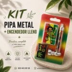 Kit Pipa Metal + Encendedor Lleno