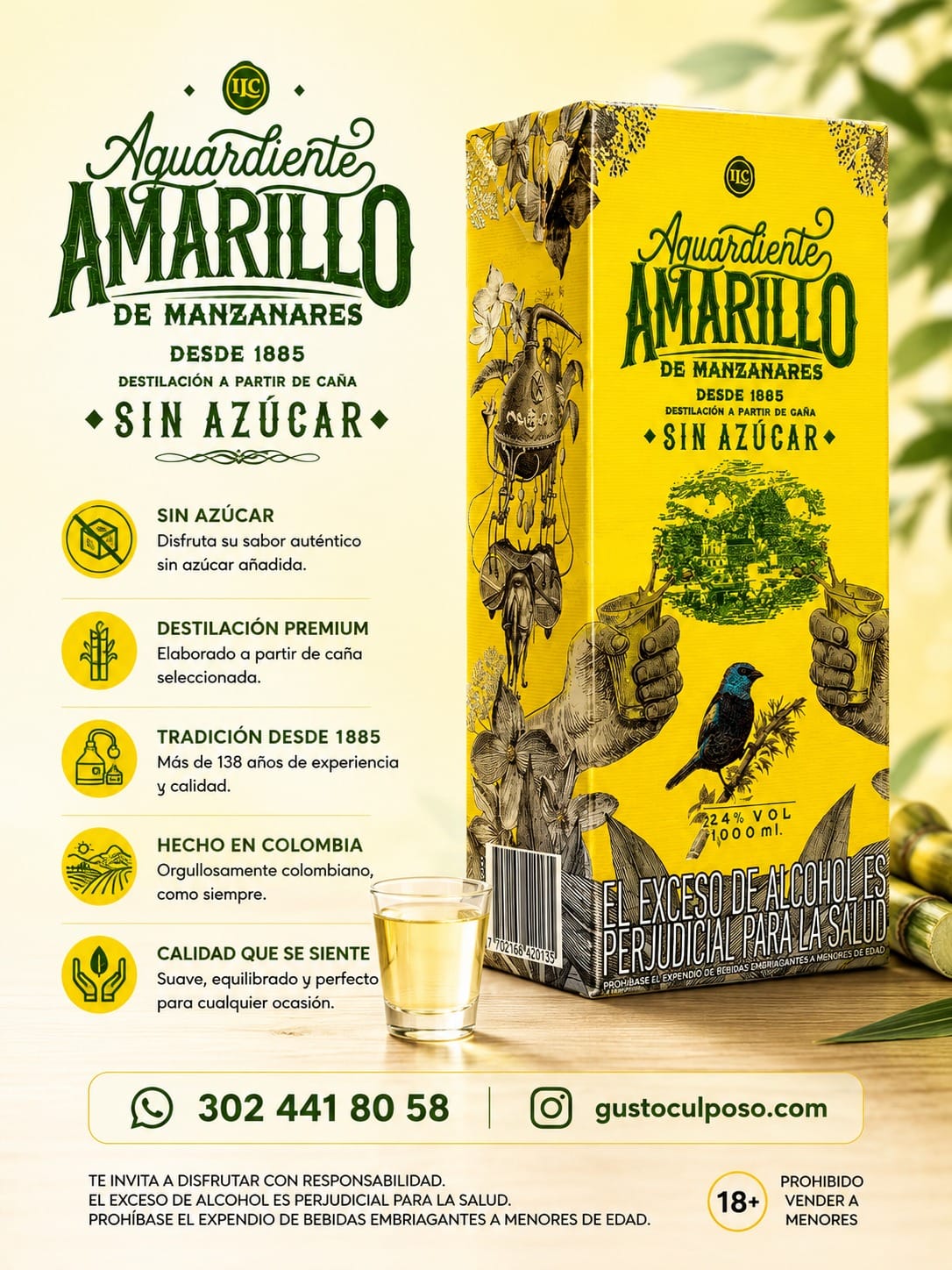 648a7bec-5f7f-436a-a28f-fb6a0a9ef2a1 Aguardiente Amarillo Litro 1.050ml - Imagen de 1