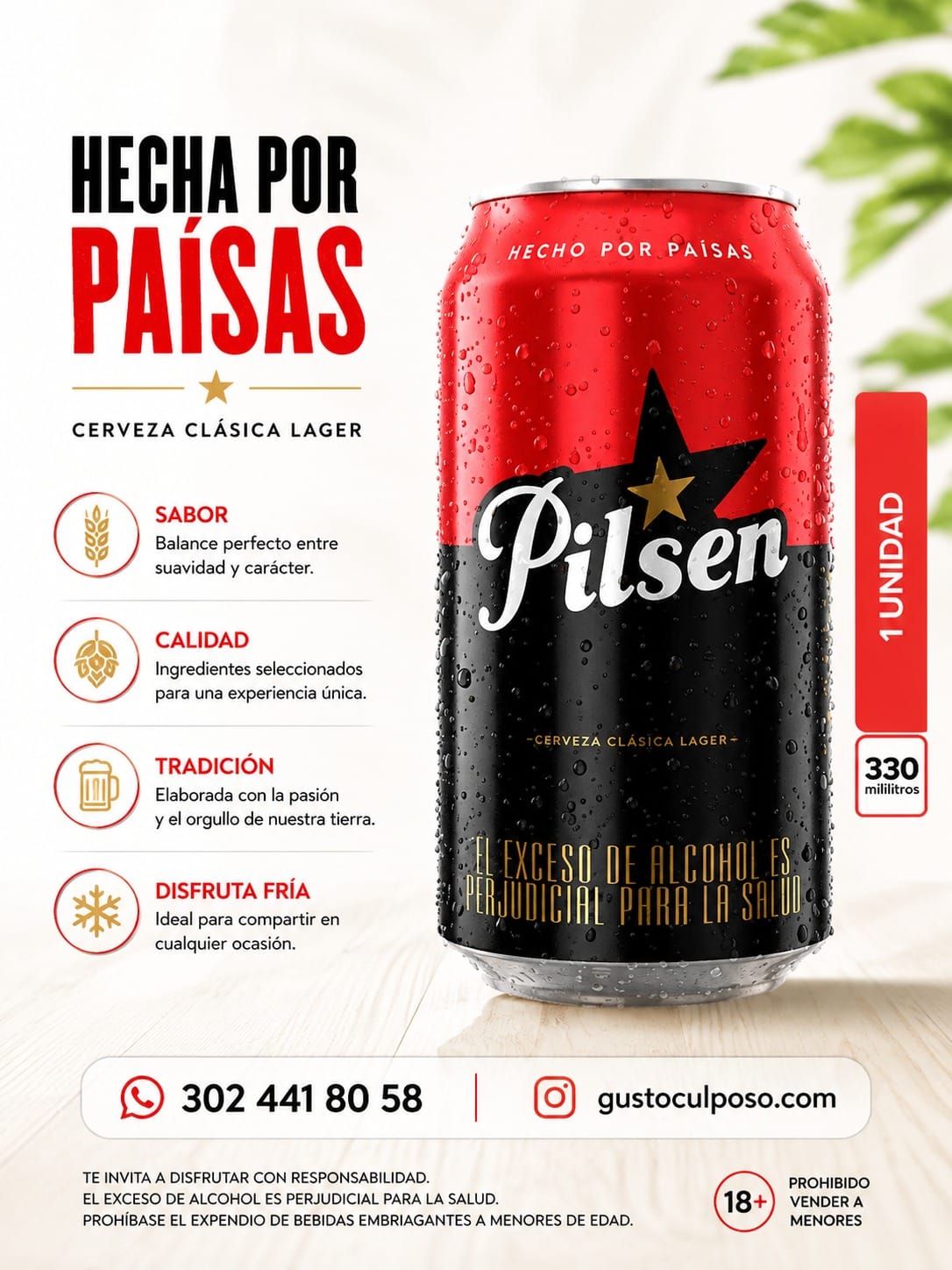 67bc1280-1b99-42fb-b253-11206e653aa7 Cerveza Pilsen Lata 330ml - Imagen de 1