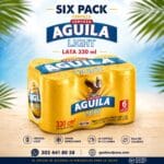 Six Pack Cerveza Aguila Ligth Lata 330 Ml