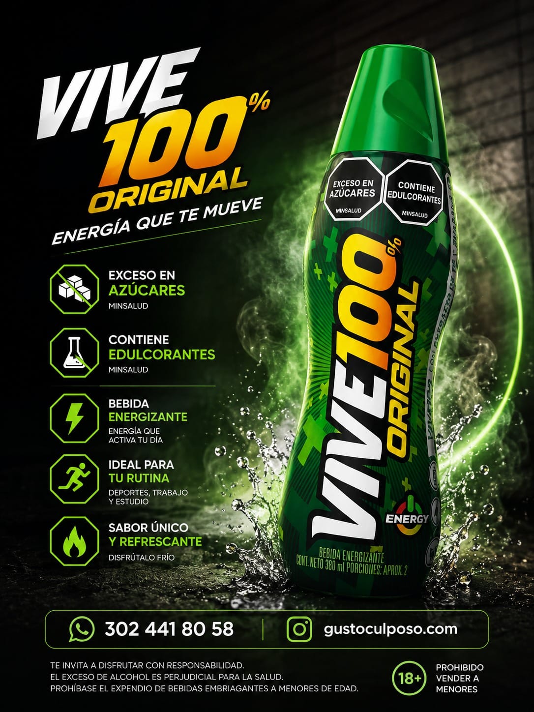 c37d7005-ad8d-4533-8bff-ef7f439c1b3b Vive 100 Bebida Energizante 380ml - Imagen de 1