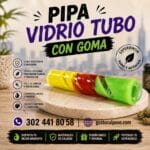 Pipa Vidrio Tubo Con Goma
