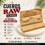 Cueros Raw Classic 32 Papers +32 Filtros Largo