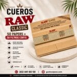 Cueros Raw Classic 50 Papers + 50 Filtros Corto