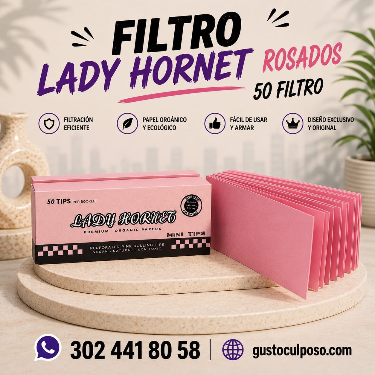 4a73a4f8-3da7-4b73-9f57-d51c0ca79223 Filtro Lady Hornet Rosados 50 Filtro - Imagen de 1