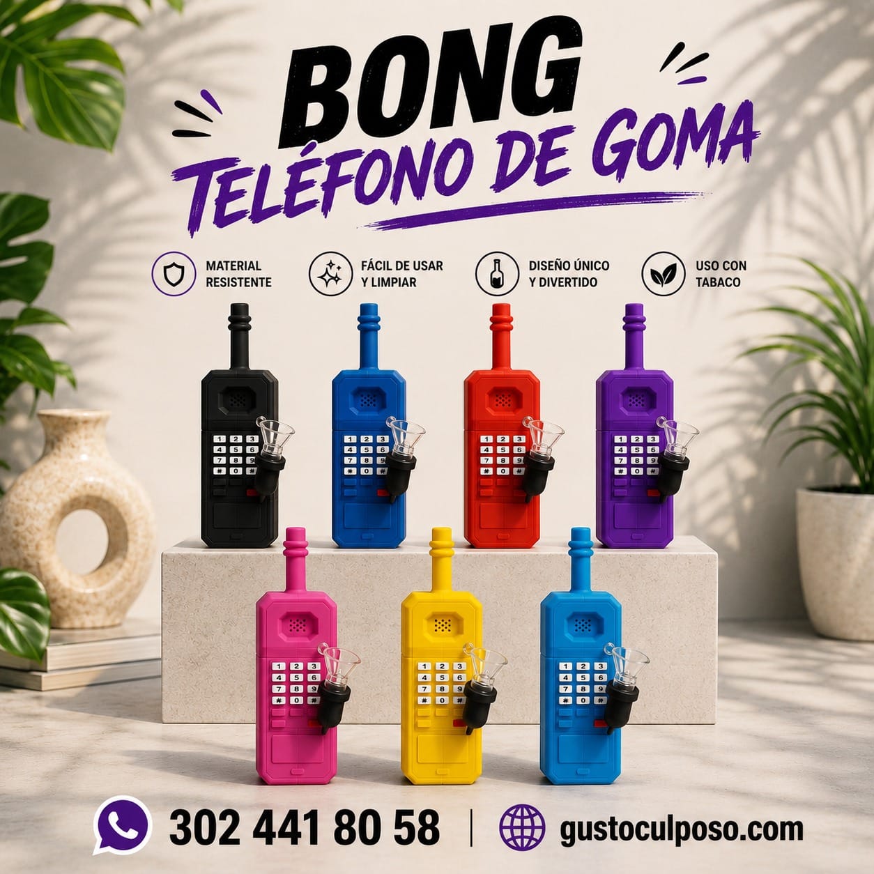 68a6dbf1-4029-4fc7-978d-a10fd8382d21 Bong Teléfono De Goma - Imagen de 1