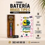 Combo Bateria Brass Tipo C + Capsula Importada 2.2