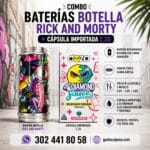Combo Baterias Botella Rick And Morty + Capsula Importada 2.2