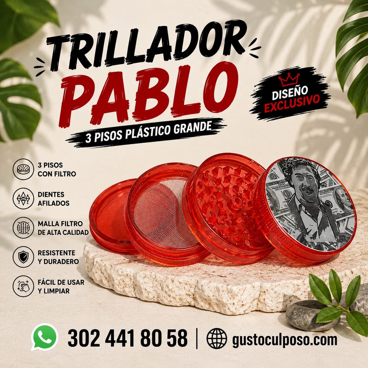 e6efd247-041b-4cd8-acc2-f536ccf2231d Trillador Pablo 3 Pisos Plástico Grande - Imagen de 1