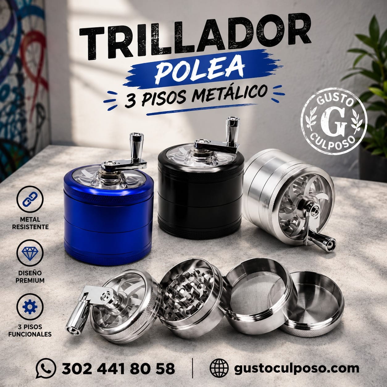 ead3f4a1-dd56-4021-9065-f54556c7ee64 Trillador Polea 3 Pisos Metalico - Imagen de 1