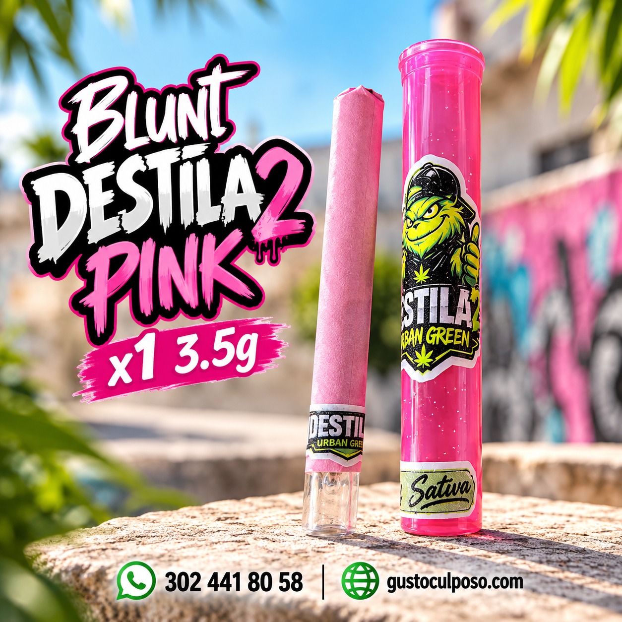 9f45e6b6-7637-4979-89d5-a1e50ad99540 Blunt Destila2 Pink X1 3.5g - Image 1
